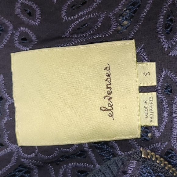 Elevenses Purple Embroidered Zip Up Jacket Size Small - Picture 5 of 7